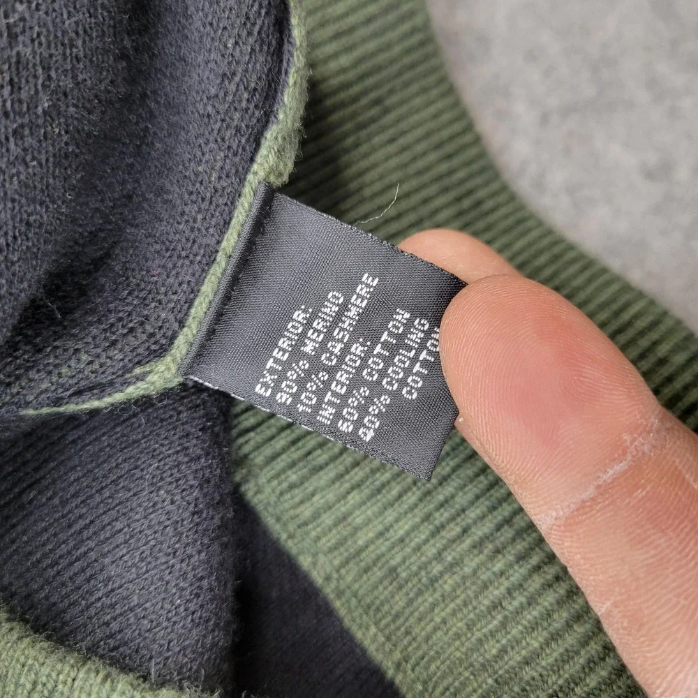 Mack Weldon Sweater Mens Large Green Tech‎ Cashmere V Neck Knit Pullover Stretch